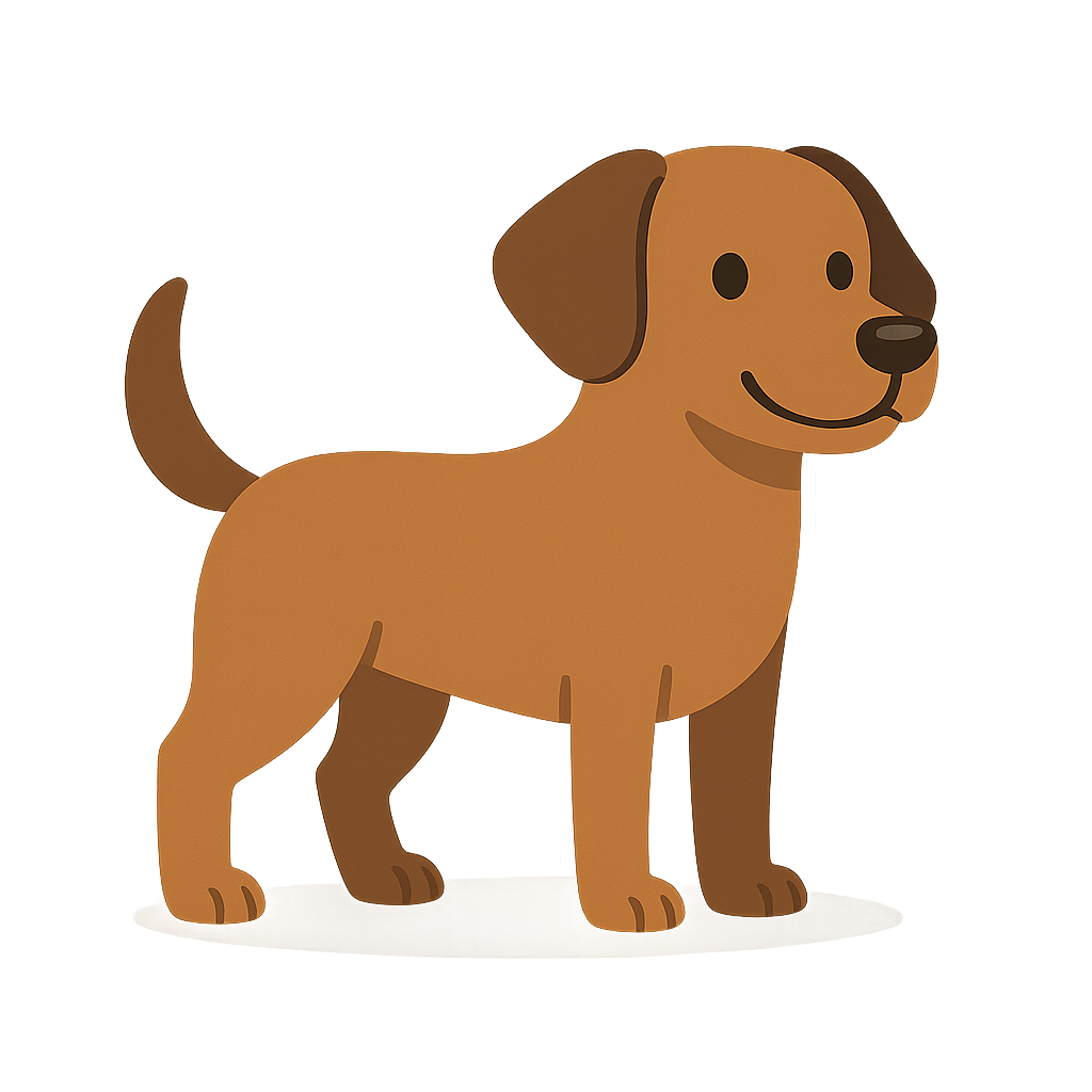 Illustration of a brown dog for the Dog Age Calculator tool on Teeny Web Tool